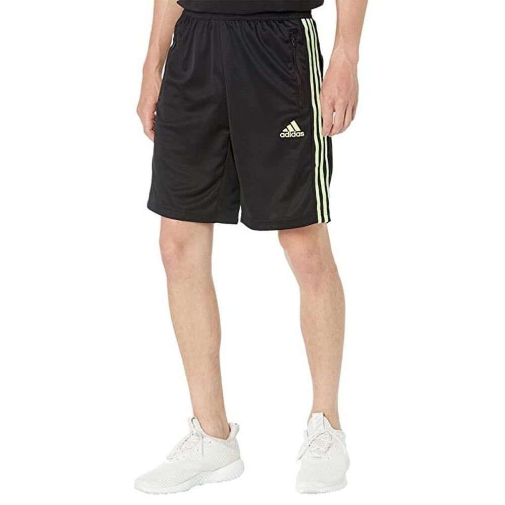 Adidas Men's PrimeBlue Designed 2 Move 10 3-Stripes Shorts - Black/pulse Lime Si